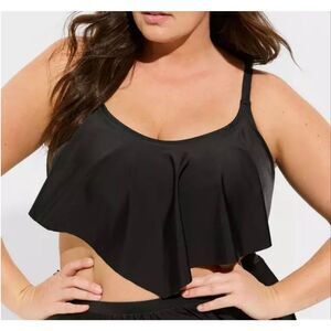 Torrid plus size 3 black Wireless Flounce Bikini Top